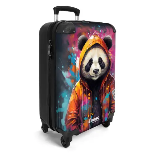 Panda met oranje jas en verfspetters NBS - Handbagage koffer - Unisex middel -productfoto_3d
