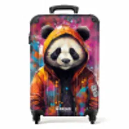 Panda met oranje jas en verfspetters NBS - Handbagage koffer - Unisex middel -productfoto_recht