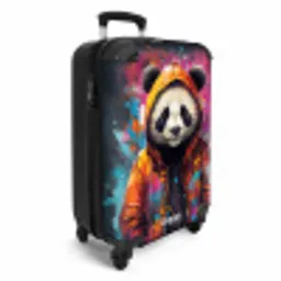 Panda met oranje jas en verfspetters NBS - Handbagage koffer - Unisex middel -productfoto_3d