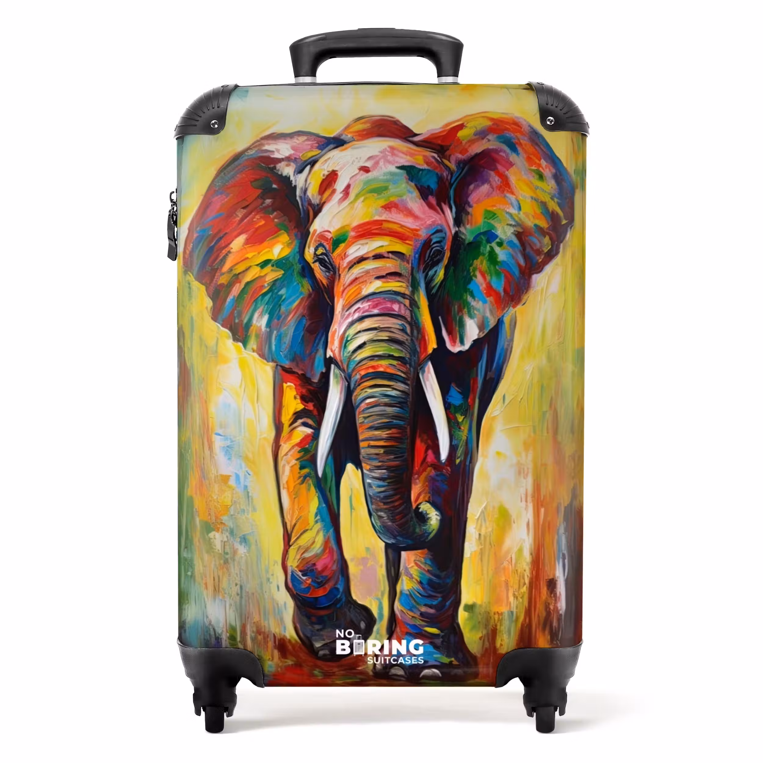 Suitcase - Portrait of an elephant as an oil artwork