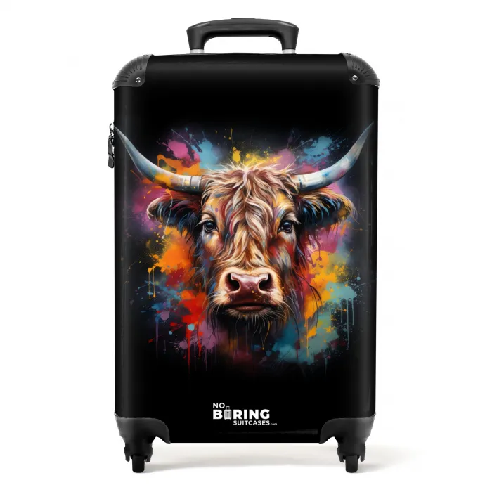 Schotse hooglander als graffiti art NBS - Handbagage koffer - Unisex middel -productfoto_recht