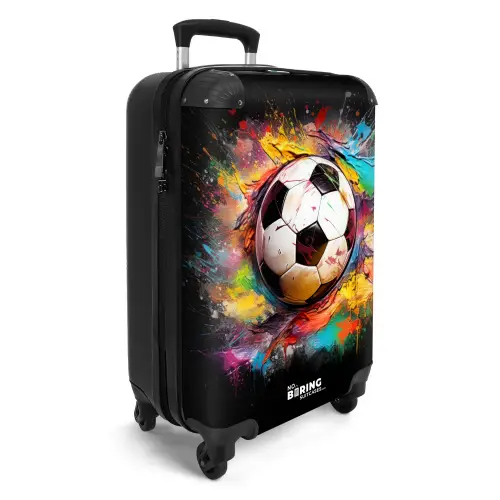 Voetbal omringd door verfklodders NBS - Handbagage koffer - Unisex middel -productfoto_3d