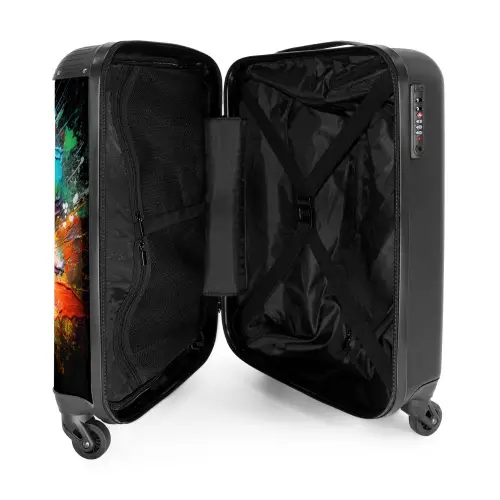 Voetbal omringd door verfklodders NBS - Handbagage koffer - Unisex middel -binnenkant