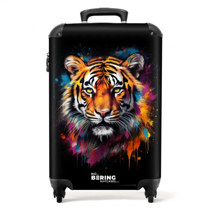 Tijger als street art kunstwerk NBS - Handbagage koffer - Unisex middel -productfoto_recht