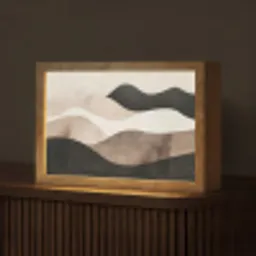 Abstract - Landschap - Golven - Crèmekleur Light Box met kabel (Tafellamp) klein -z3d_website