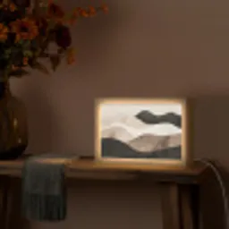 Abstract - Landschap - Golven - Crèmekleur Light Box met kabel (Tafellamp) klein -sfeer4