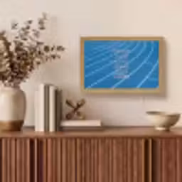 Atletiekbaan - Blauw - Tekst -Roze Light Box met kabel (Tafellamp) klein -sfeer2