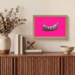 Banaan - Zebraprint - Roze Light Box met kabel (Tafellamp) klein -sfeer2