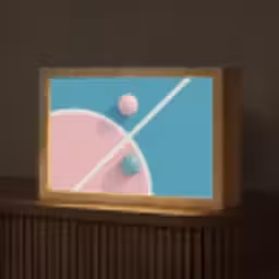 Basketbal - Pastel - Roze - BLauw Light Box met kabel (Tafellamp) klein -z3d_website