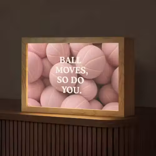 Basketballen - Roze - Quote - Sportief Light Box met kabel (Tafellamp) klein -z3d_website