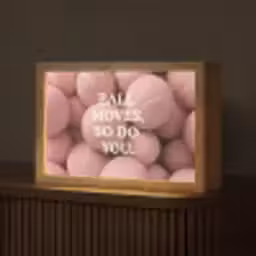 Basketballen - Roze - Quote - Sportief Light Box met kabel (Tafellamp) klein -z3d_website