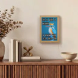 Vogel - Decoratie - Ijsvogel - Blauw Light Box met kabel (Tafellamp) klein -sfeer2