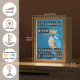 Vogel - Decoratie - Ijsvogel - Blauw Light Box met kabel (Tafellamp) klein -USP_EN