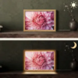Dahlia - Bloem - Close up - Roze Light Box met kabel (Tafellamp) klein -sfeer3
