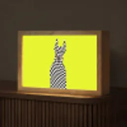 Dobermann - Geblokt - Geel Light Box met kabel (Tafellamp) klein -z3d_website