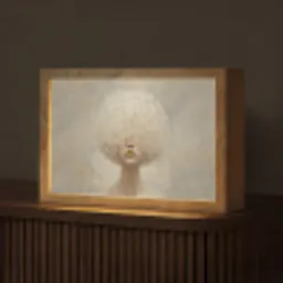 Dromerig - Beige - Paardenbloemzaadjes Light Box met kabel (Tafellamp) klein -z3d_website
