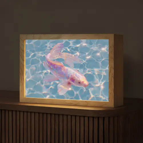 Vis - Water - Blauw - Licht Light Box met kabel (Tafellamp) klein -z3d_website