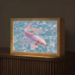 Vis - Water - Blauw - Licht Light Box met kabel (Tafellamp) klein -z3d_website