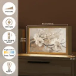 Bloemen - Natuur - Wit - Bloesem - Abstract Light Box met kabel (Tafellamp) klein -USP_EN