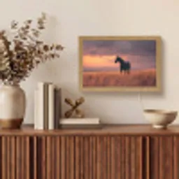 Paard - Wolken - Open veld Light Box met kabel (Tafellamp) klein -sfeer2