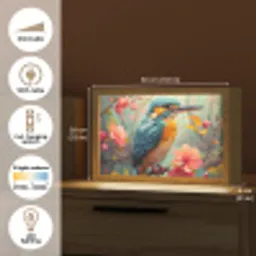 IJsvogel - Bloesem - Natuur - Vogels - Bloemen Light Box met kabel (Tafellamp) klein -USP_EN