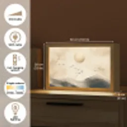 Landschap - Japandi - vogel Light Box met kabel (Tafellamp) klein -USP_EN