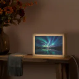 Noorderlicht - Kleurrijk - Bergmeer Light Box met kabel (Tafellamp) klein -sfeer4