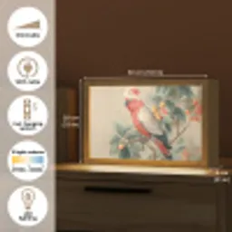 Roze kuifkaketoe - Tak met vruchten - Bladeren Light Box met kabel (Tafellamp) klein -USP_EN