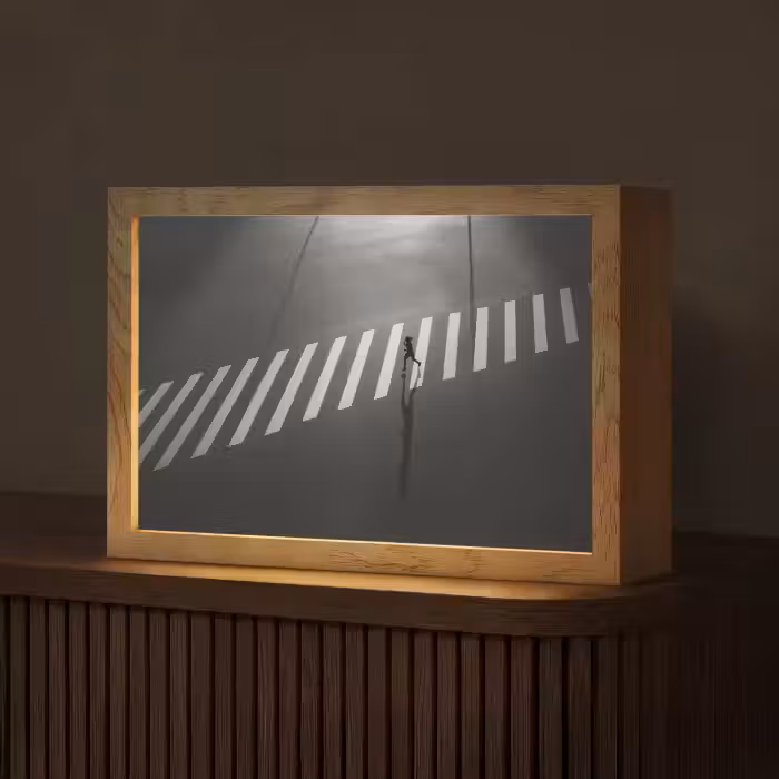 Zeebrapad - Hardloper - Zwart - Wit Light Box met kabel (Tafellamp) klein -z3d_website