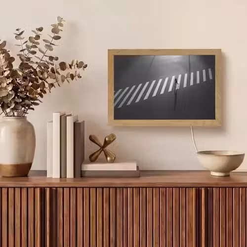 Zeebrapad - Hardloper - Zwart - Wit Light Box met kabel (Tafellamp) klein -sfeer2