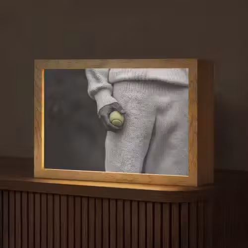 Tennisbal - Zwart - Wit Light Box met kabel (Tafellamp) klein -z3d_website