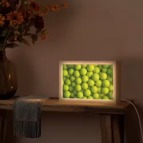 Tennisballen - Bal - Geel Light Box met kabel (Tafellamp) klein -sfeer4