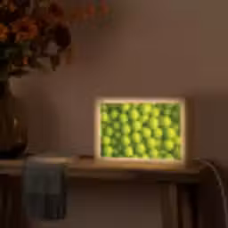 Tennisballen - Bal - Geel Light Box met kabel (Tafellamp) klein -sfeer4