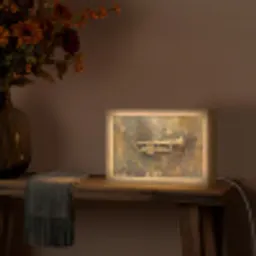 Trompet - Geel - Muzikaal Light Box met kabel (Tafellamp) klein -sfeer4