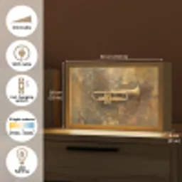 Trompet - Geel - Muzikaal Light Box met kabel (Tafellamp) klein -USP_EN