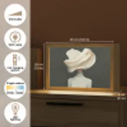 Vrouw - Beige - hoed Light Box met kabel (Tafellamp) klein -USP_EN