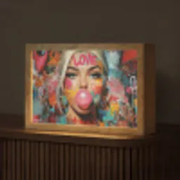 Vrouw - Kauwgom - Graffiti - Love Light Box met kabel (Tafellamp) klein -z3d_website