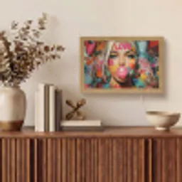Vrouw - Kauwgom - Graffiti - Love Light Box met kabel (Tafellamp) klein -sfeer2