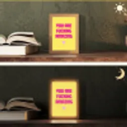 Geel - Valentijn - Tekst Light Box met kabel (Tafellamp) klein -sfeer3