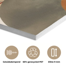 Vormen - Rond - Bladeren - Beige PET vilt klein -closeup_NL