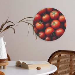 Groente - Rood - Tomaten Akoestische PET Vilt - Rond klein -sfeer3