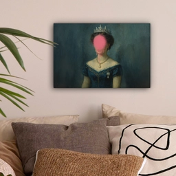 Kroon - Roze druipend verf - Portret canvas 2cm klein -sfeer1