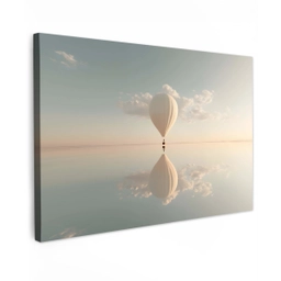 Luchtballon - Wolken - Water - Blauw canvas 2cm klein -z3d