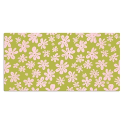 Bloemen - Roze - Getekend - Patroon Muismat XXL klein -3d_leeg