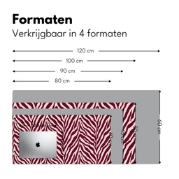 Zebra - Motief - Bordeaux - Rood Muismat XXL klein 681 -sfeer5