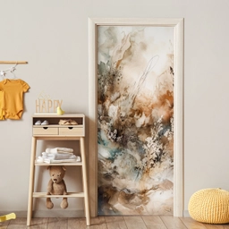 Abstract - Beige - Verf - Kunst - Natuur - Bloemen deurposter klein -sfeer4