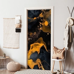 Marmer - Goud - Zwart - Abstract - Modern deurposter klein -sfeer6