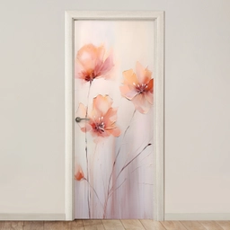 Klaproos - Bloemen - Kunst - Abstract - Watercolor deurposter klein -3d_beige