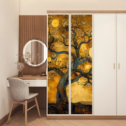 Boom - Levensboom - Abstract - Goud deurposter klein -sfeer3