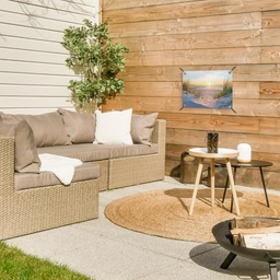 Strand - Zon - Duin - Gras - Zand - Horizon tuinposter los doek klein -sfeer4
